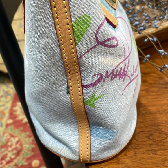 Dooney & Bourke Emma Roberts VTG Canvas Denim Bucket Bag - Picture 5 of 12